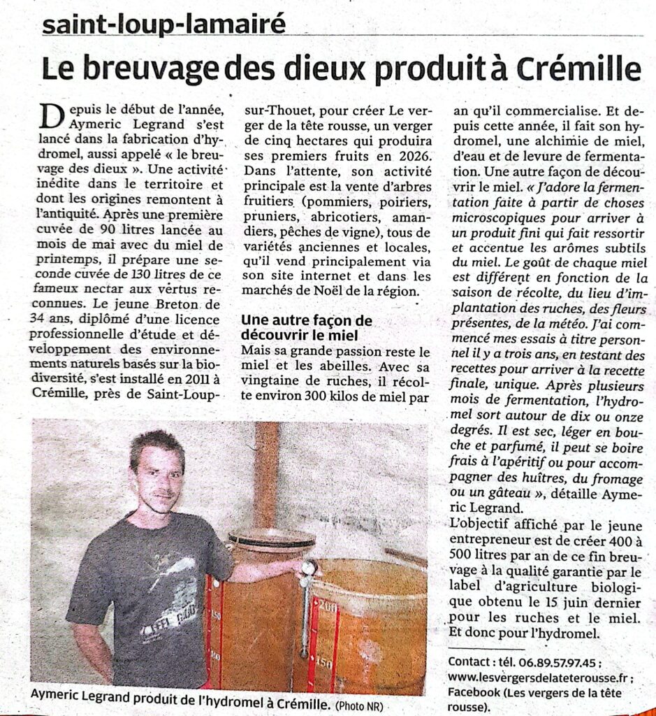 La Nouvelle République Juillet 2025 Aymeric Legrand Les Verges de la Tête Rousse